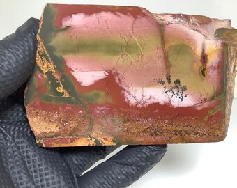 Heliotrope Jasper Freeform(#13) Unique Natural Stone for Healing, Decoration, and Collection