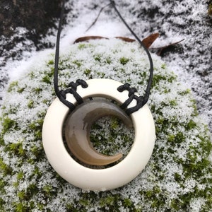 Handmade pendant made of Siberian jade