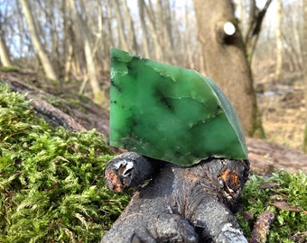 Nephrite slab -Jade/ Nephrite - Raw jade - jade rough - bar jade - rare crystals specimen -