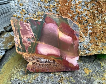 Heliotrope Jasper Freeform(#14) Unique Natural Stone for Healing, Decoration, and Collection