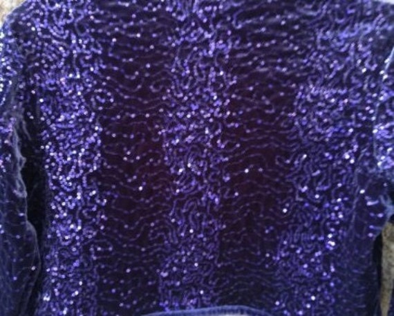 Purple Velvet Bolero Jacket, Purple Sequin Jacket… - image 4