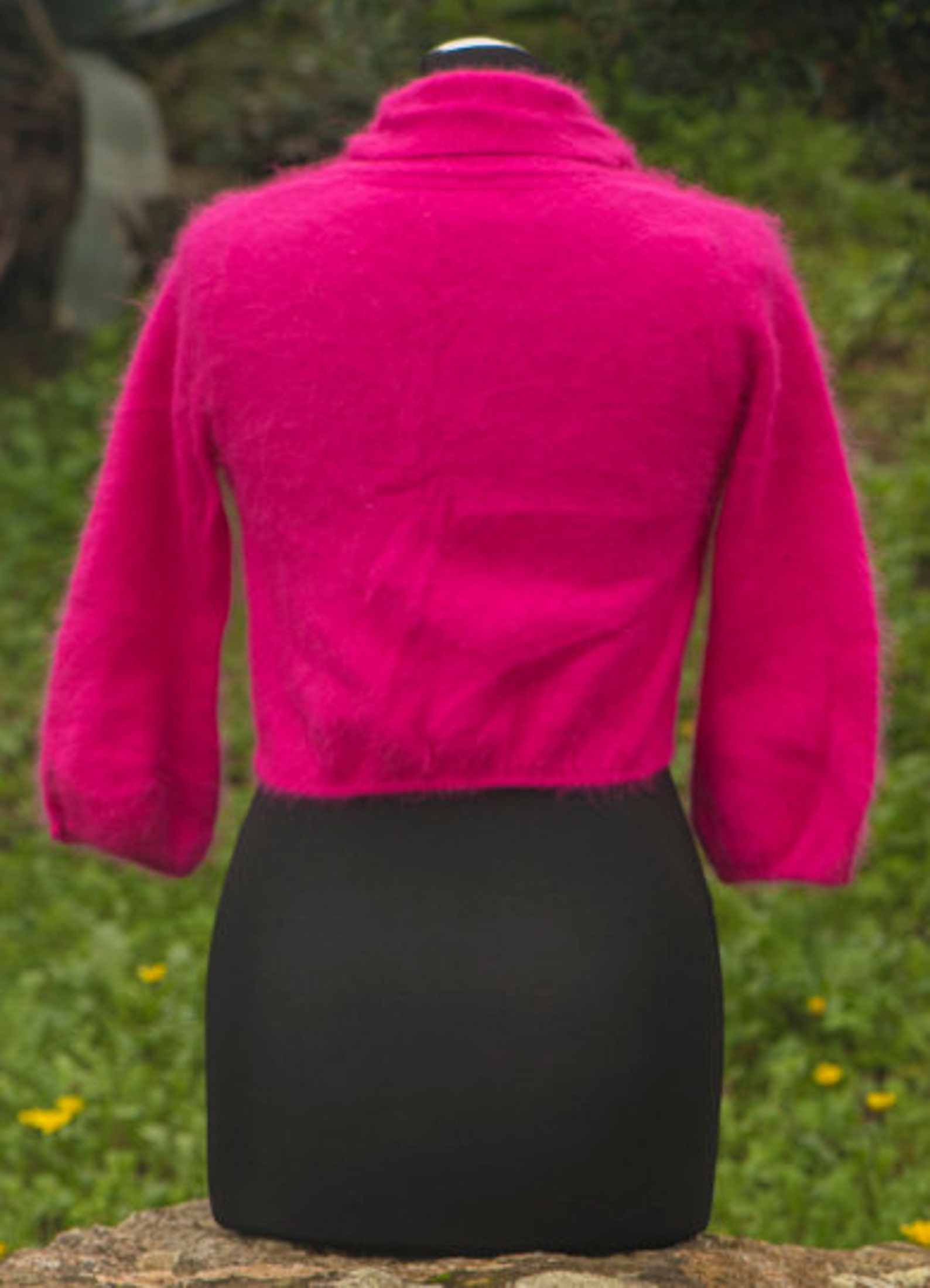 Pink Angora Vintage Monsoon Cropped Bolero Shrug Cardigan Etsy