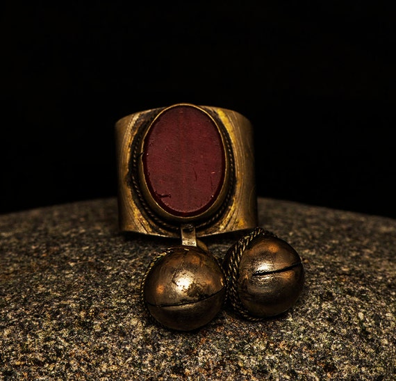 Size 10 Bedouin Tribal Jingle Bell Ring Vintage Afghan Kuchi | Etsy