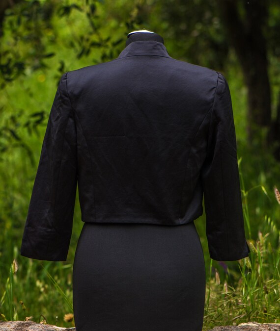 Vintage Monsoon Black Satin Bolero 