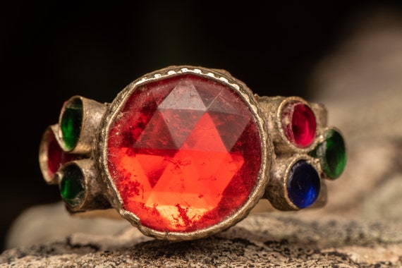 Red Ring Afghan Ring Ethnic Ring Kuchi Ring Nomad Rings Small