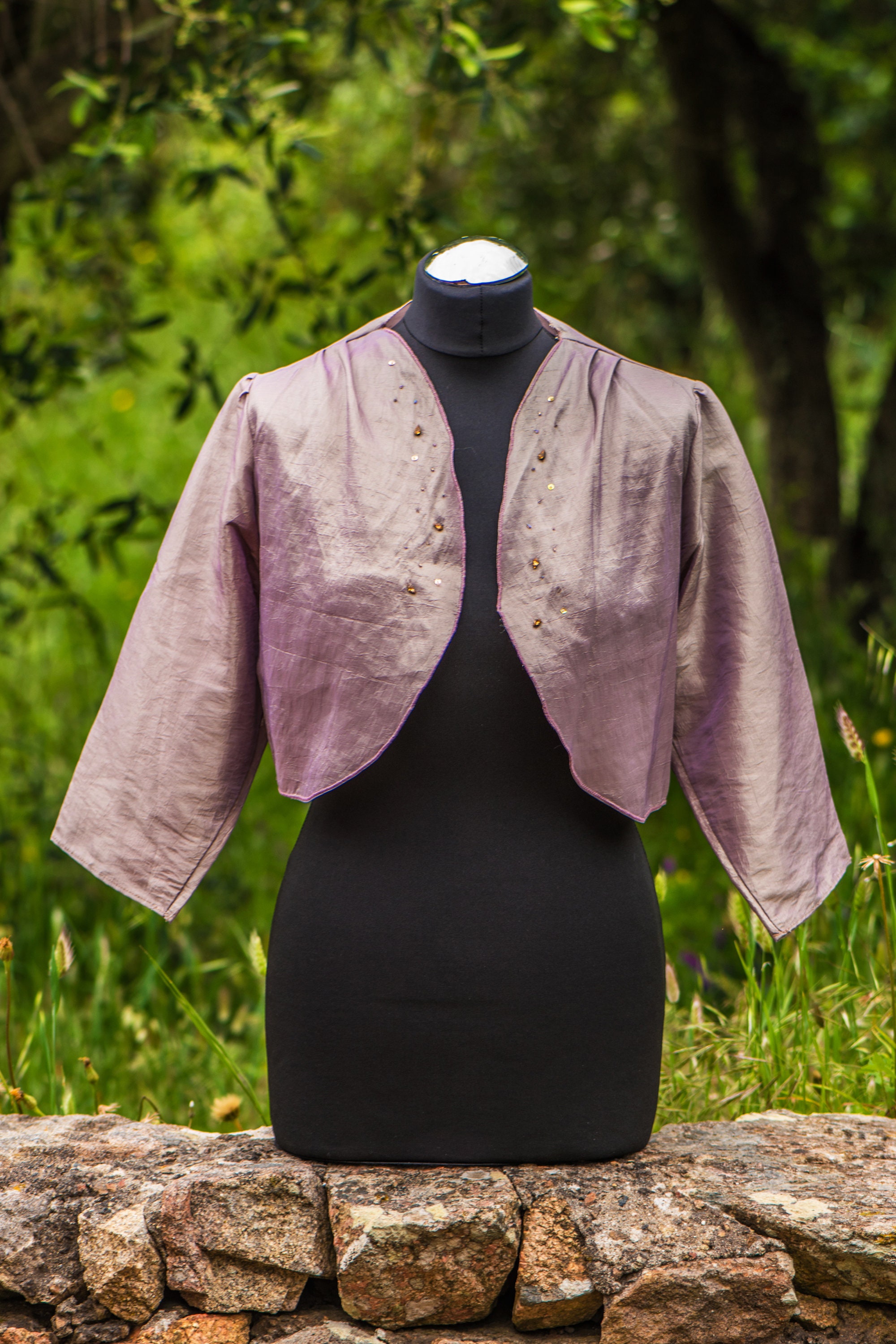 metallic bolero jacket