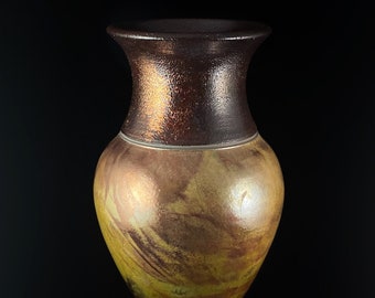 Handmade Chloe Vase, Raku Art Pottery, Decorative Pottery
