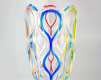 Venetian Glass Ocean Vase - Handmade in Italy, Colorful Murano Glass