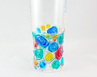 Tall Venetian Glass Sound Highball Glass - Handmade in Italy, Colorful Murano Glass