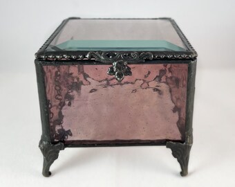 pink glass jewellery box