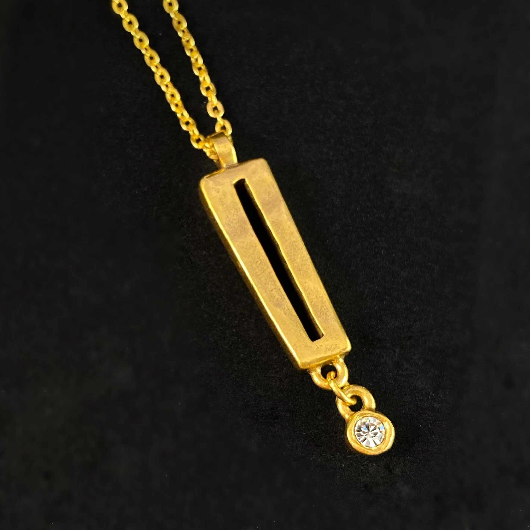 Handmade Gold Pendant Necklace with Crystals Made in USA Etsy