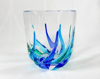 Venetian Glass Trix SD Stemless Wine Glass - Handmade in Italy, Colorful Murano Glass