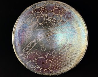 Handmade Maria Bowl, Raku Art Pottery, Decorative Pottery
