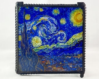 Van Gogh Starry Night Art Glass Keepsake Jewelry Box