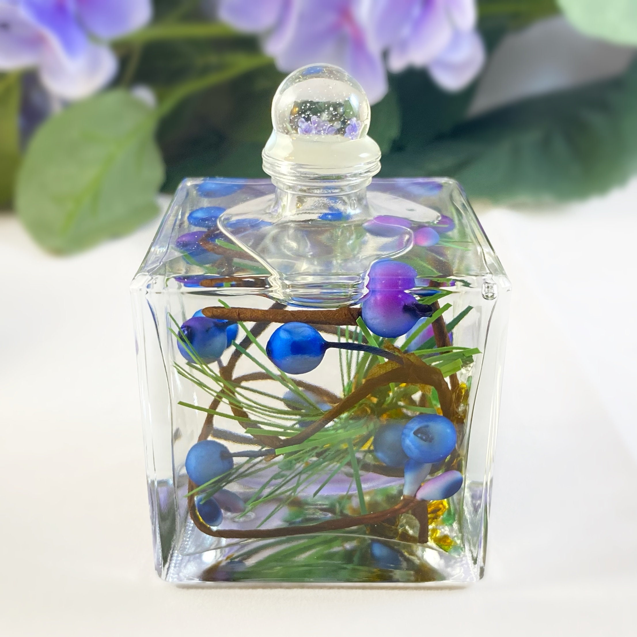 Liquid Candle with Blueberries, Small Square Liquid Candle/Home Decor