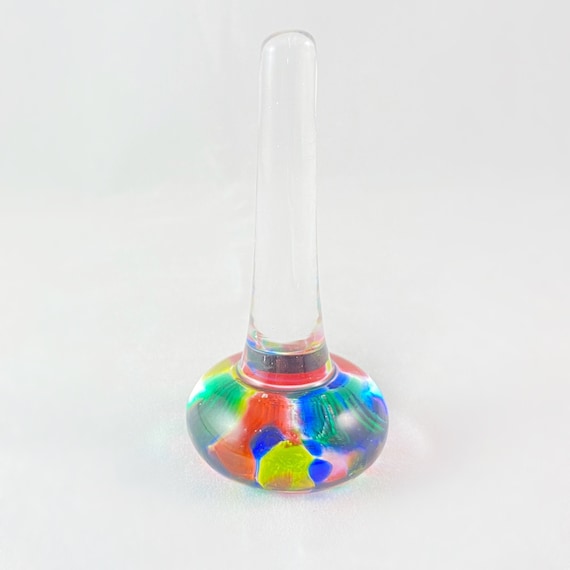 Hand Blown Glass Ring Holder, #4 Unique Jewelry Storage, Made in
