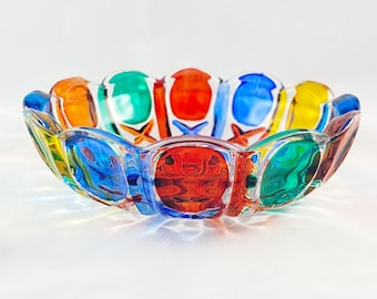 Venetian Glass Votive Holder - Handmade in Italy, Colorful Murano Glass Candle Holder