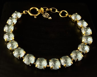 Round Cut Swarovski Crystal Bracelet, Smokey - La Vie Parisienne by Catherine Popesco