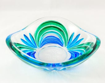 Venetian Glass Aurea Votive Holder/Dish - Handmade in Italy, Colorful Murano Glass