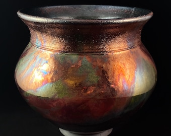 Handmade Evelyn Vase, Raku Art Pottery, Decorative Pottery