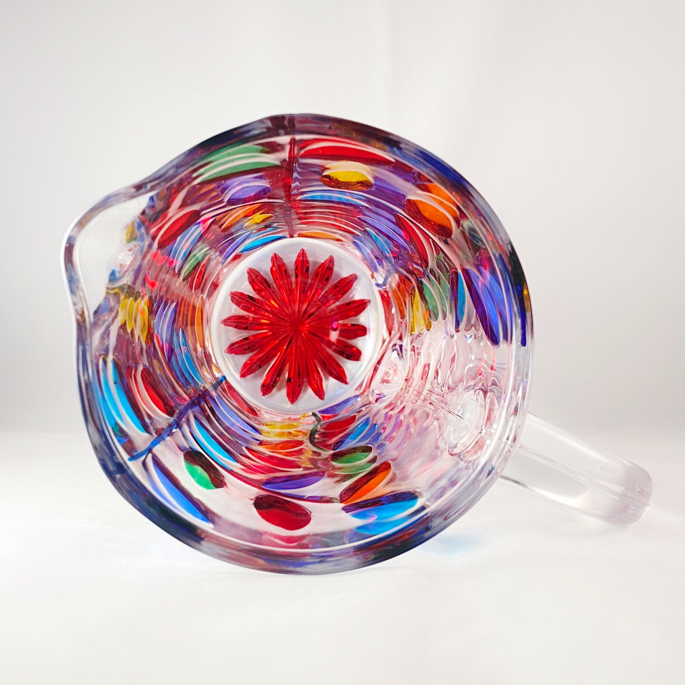 Tree Colorful Pitcher Venetian Glass Tree of Life Pitcher - Handmade in Italy, Colorful ...