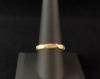 Gold Textured Band Stacking Ring - Size 10