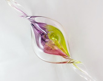 Hand Blown Glass Spiral Ornament - Bloom