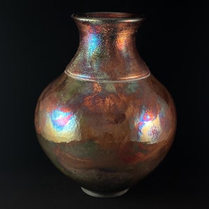 Handmade Abigail Vase, Raku Art Pottery, Decorative Pottery