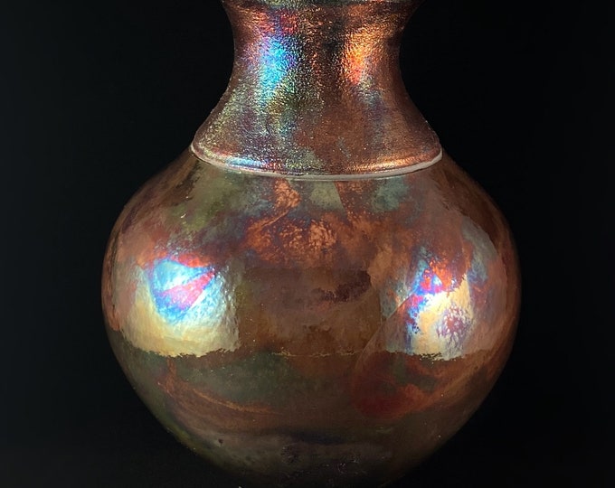Handmade Abigail Vase, Raku Art Pottery, Decorative Pottery