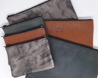 Pochettes BERLIN trousse plate cuir - baagh maroquinerie