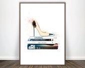 Fashion Art Chanel Inspired Decor Chanel Print Chanel Decor Fashion Books Chanel Art Chanel Poster Jimmy Choo Shoes Print Chanel Wall Art