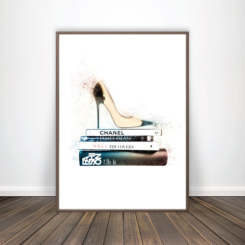 Fashion Art Chanel Inspired Decor Chanel Print Chanel Decor Fashion Books Chanel Art Chanel Poster Jimmy Choo Shoes Print Chanel Wall Art