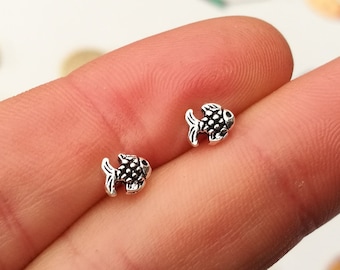 Little Fish Sterling Silver Stud Earrings