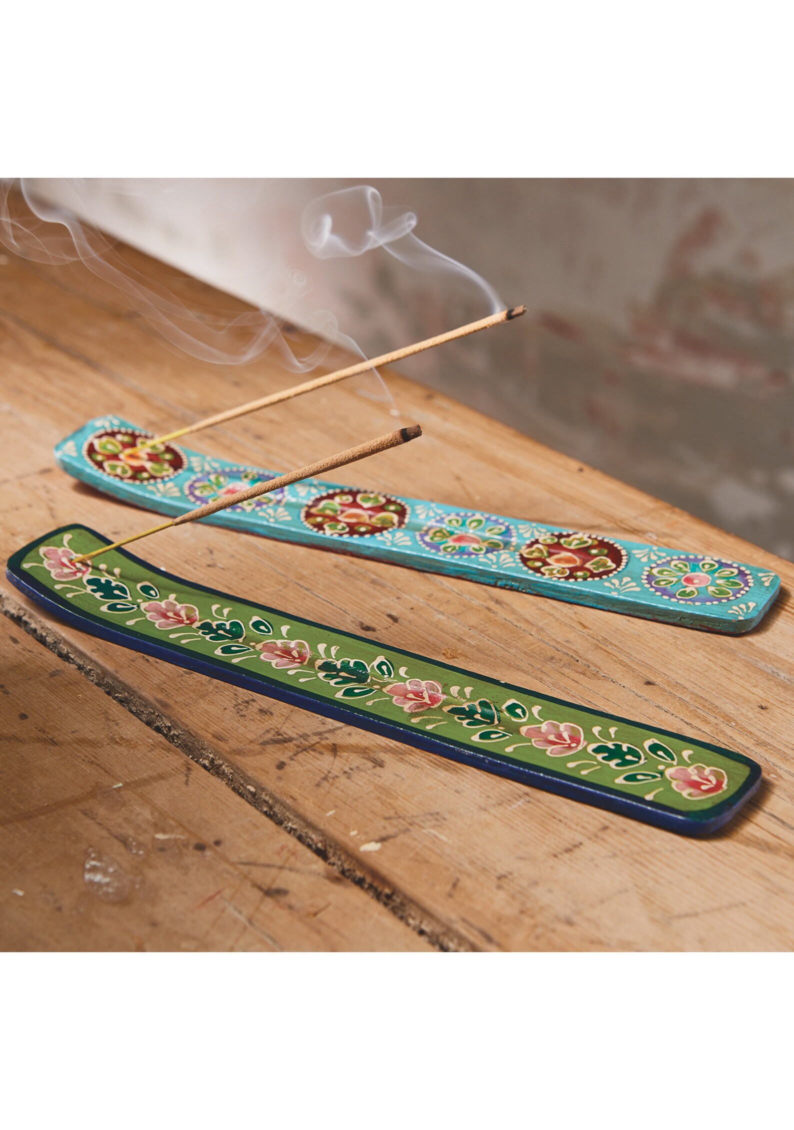 Hand Painted Incense Holder Indian Design Wooden Etsy UK