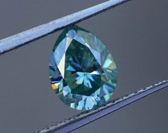 3.00 Ct Radiant Excellent Cut For Jewelry Loose Moissanite Blue VVS1 0.77 Ct