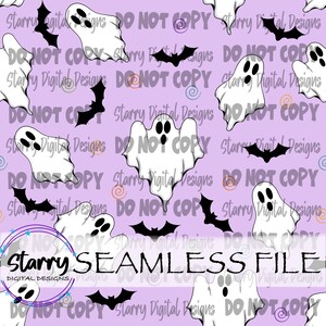 Cute Halloween Ghost Seamless in THREE scales. Digital Download