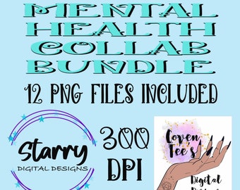 Spooky Mental Health PNG Bundle, Coven Tee Designs (Digital Download)