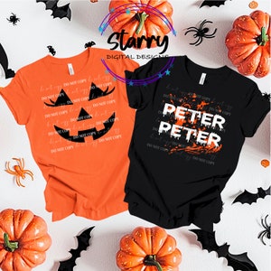 Couples Halloween shirts. Peter Peter Pumpkin Eater, Pumpkin, SVG, Studio 3 files, Digital Download Both Designs in one