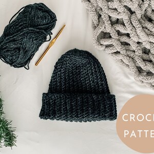 Classic Crochet Beanie CROCHET PATTERN (beginner friendly crochet pattern)