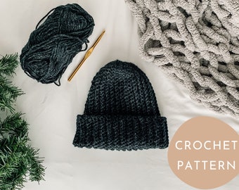 Classic Crochet Beanie CROCHET PATTERN (beginner friendly crochet pattern)