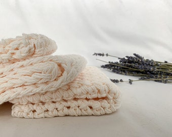 Crochet Cotton Dishcloths (Pack of 3)