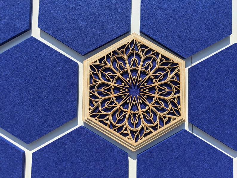 Wood Polygon Sound Diffuser Panel Acoustic Hexagon Wall Tile | Etsy