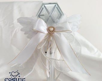 Handmade Angel Wing Lightstick Bow: Pink K-Pop Concert Decoration