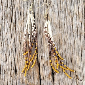 Long Beaded Tassel Earrings, Beaded Earrings, Seed Bead Earrings, Dangle Earrings, Fringe Earrings, Jewelry, Women's Earrings, Earrings