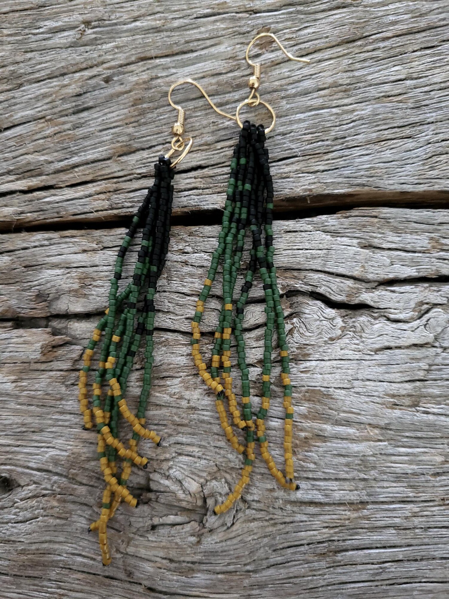 Long Beaded Tassel Earrings Beaded Earrings Seed Bead Earrings Dangle ...