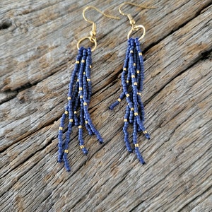 Long Beaded Tassel Earrings Beaded Earrings Seed Bead Earrings Dangle Earrings Fringe Earrings Statement Earrings Jewelry Women&#39;s Colorful
