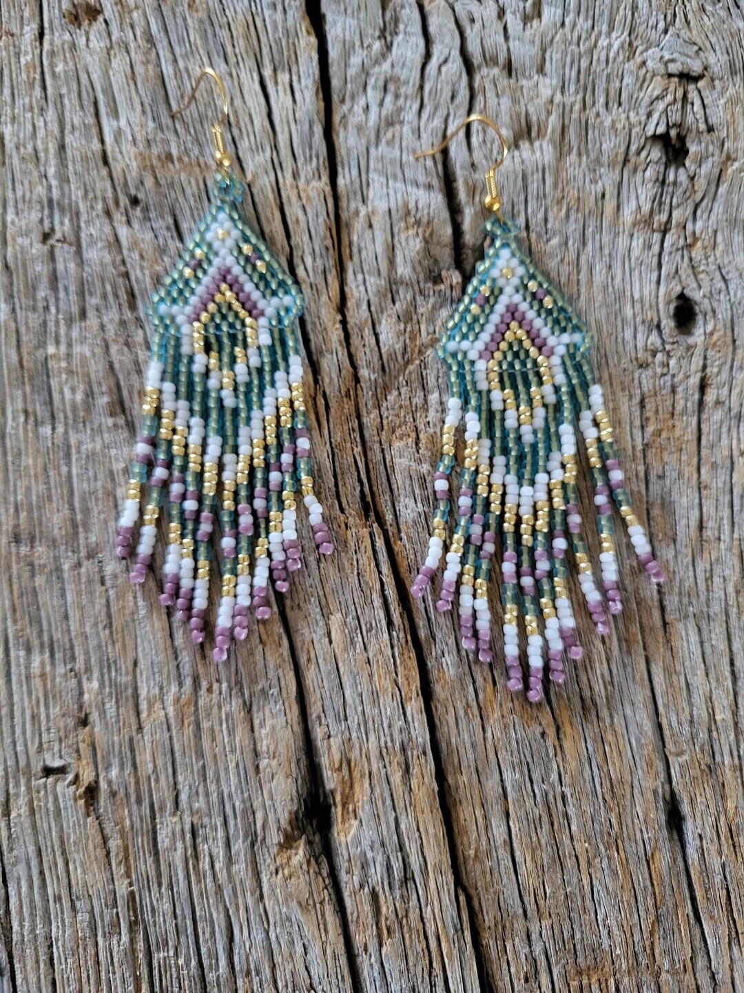 Long Beaded Tassel Earrings Beaded Earrings Seed Bead Earrings Dangle ...