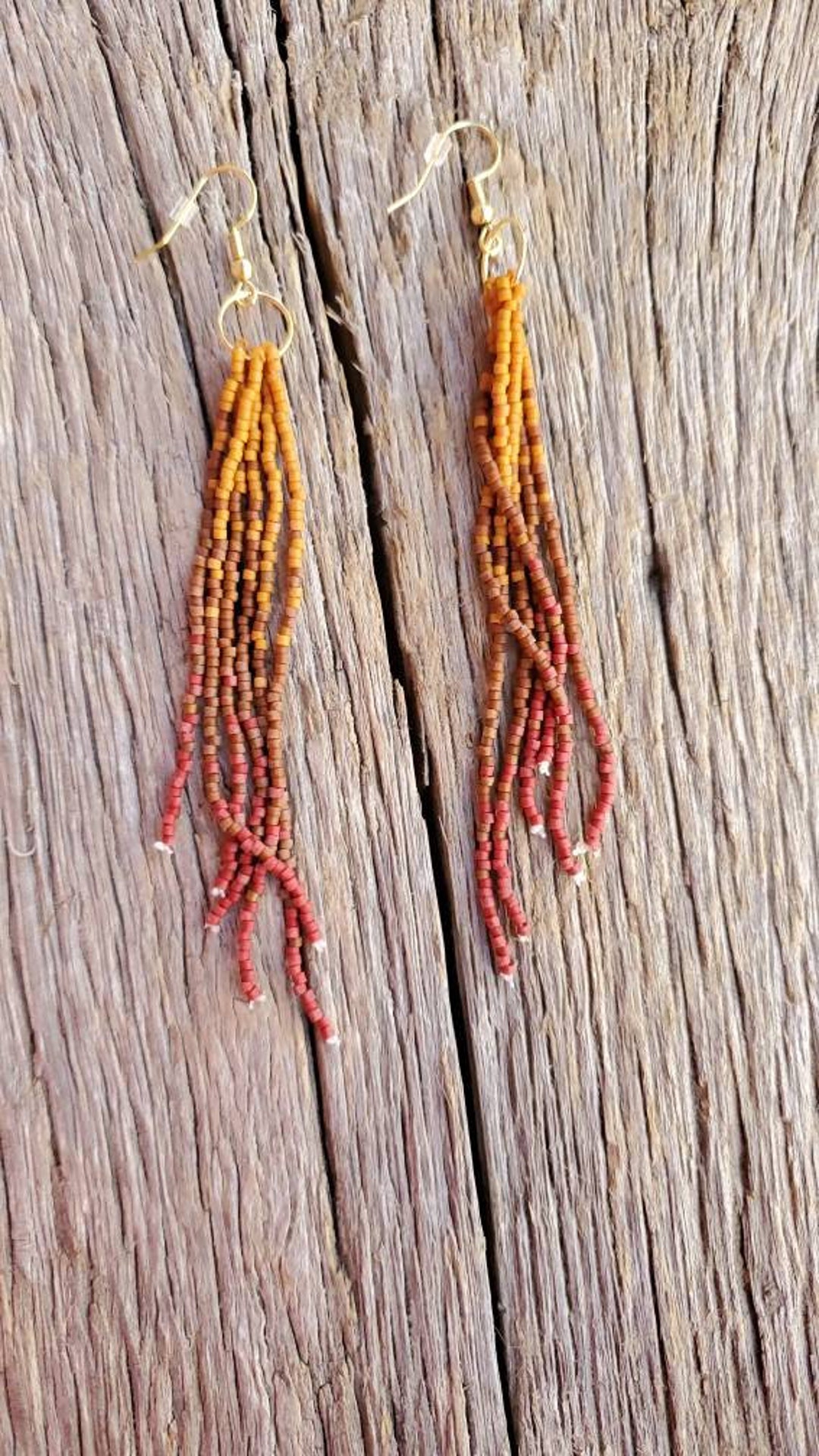 Long Beaded Tassel Earrings Beaded Earrings Seed Bead - Etsy