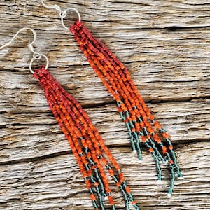 Long Beaded Tassel Earrings, Beaded Earrings, Seed Bead Earrings, Dangle Earrings, Fringe Earrings, Jewelry, Women&#39;s Earrings, Earrings