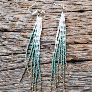 Long Beaded Tassel Earrings, Beaded Earrings, Seed Bead Earrings, Dangle Earrings, Fringe Earrings, Jewelry, Women's Earrings, Earrings